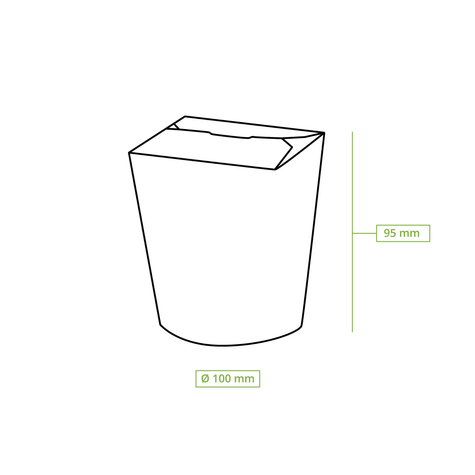 Nudelboxen / Asiaboxen aus Karton (beschichtet) 650 ml, braun