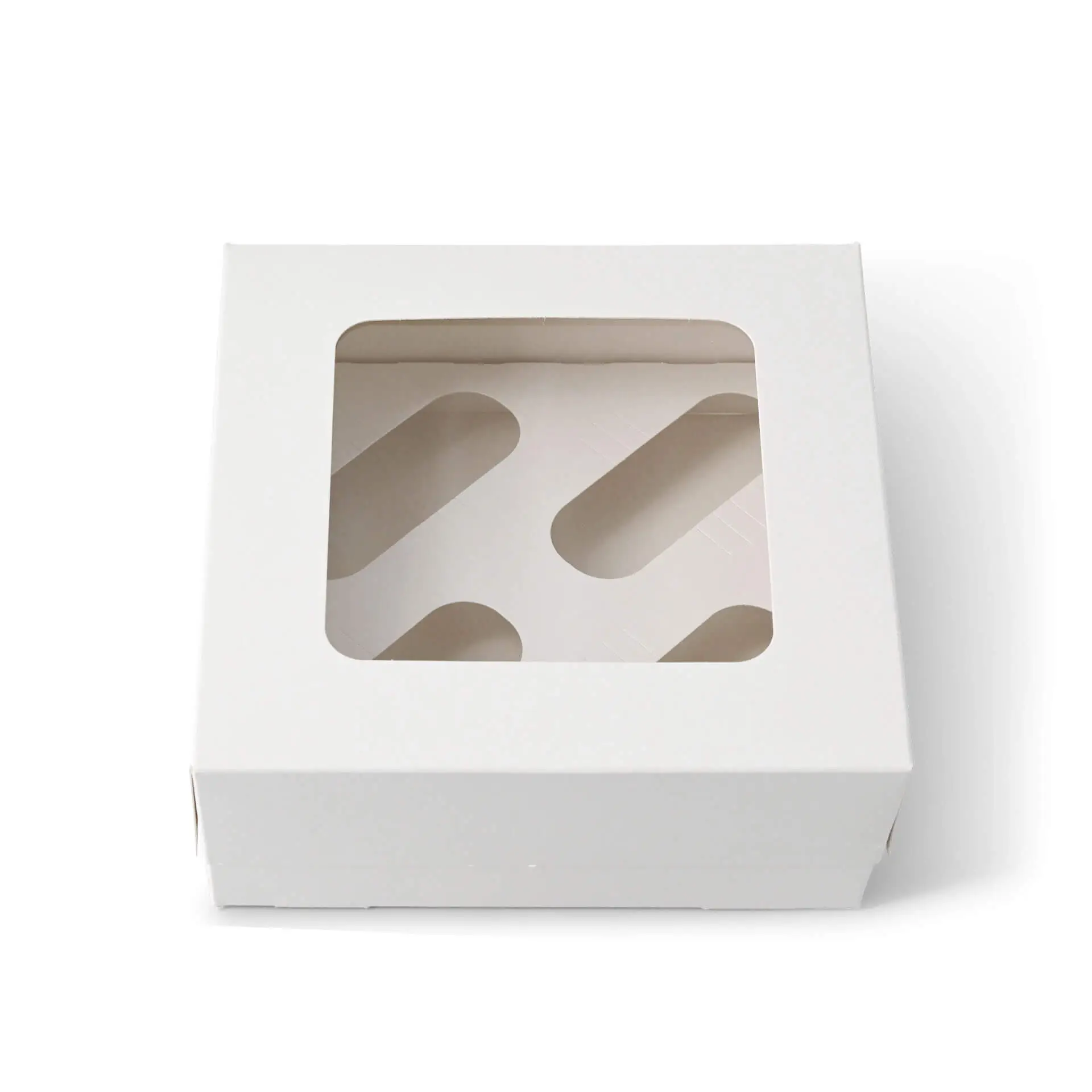 Cupcake boxes (4-pack), cellulose window, white Cupcake boxes (4-pack), cellulose window, white