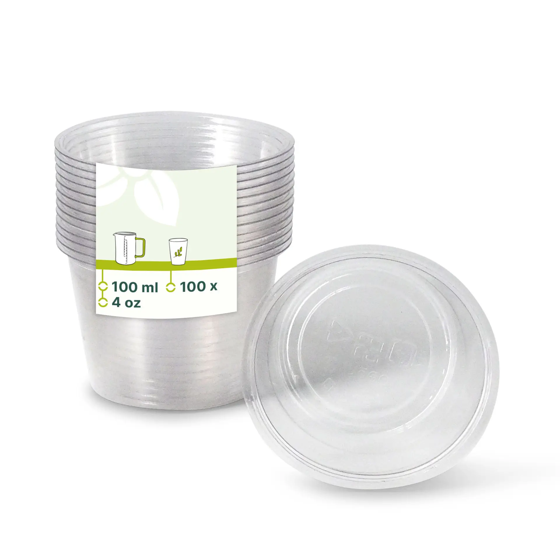 Portionsbecher aus PLA 100 ml, Ø 70 mm, klar, rund dfc024801-portionsbecher-aus-pla-100-ml-70-mm-klar-rund