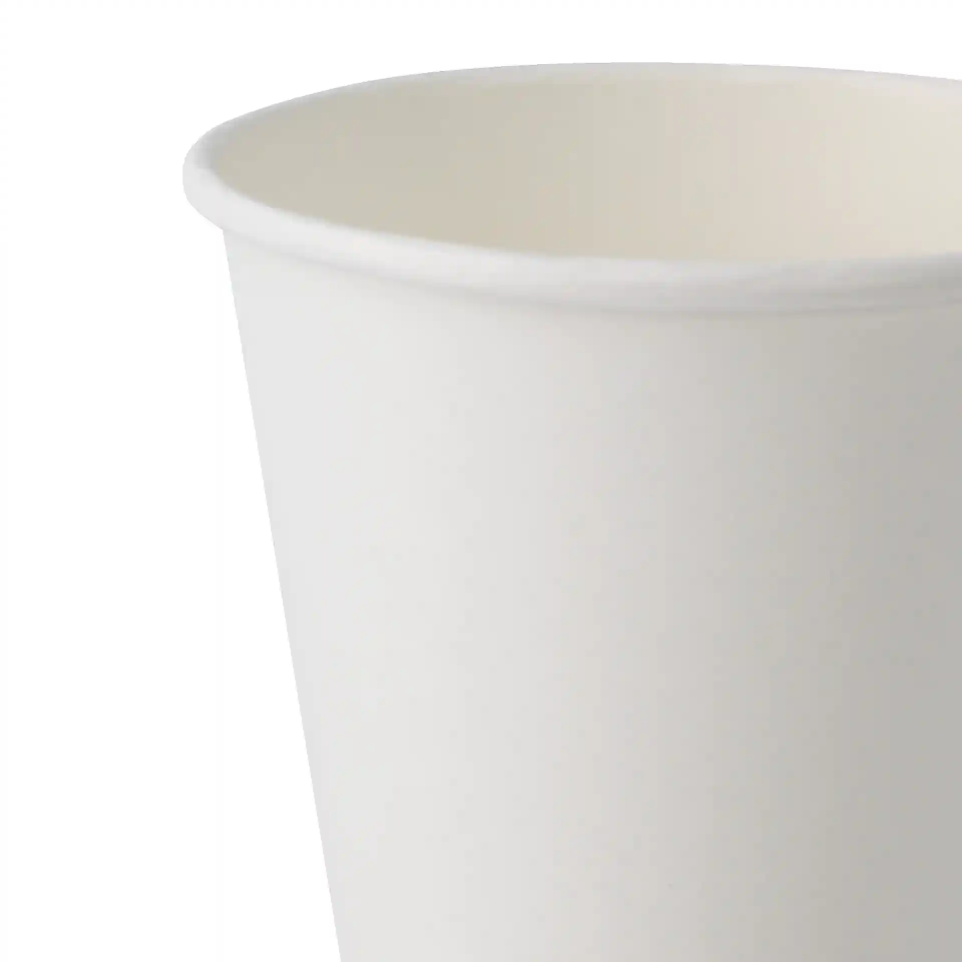 White paper cup with a single wall, 250 ml capacity, and a diameter of 90 mm.