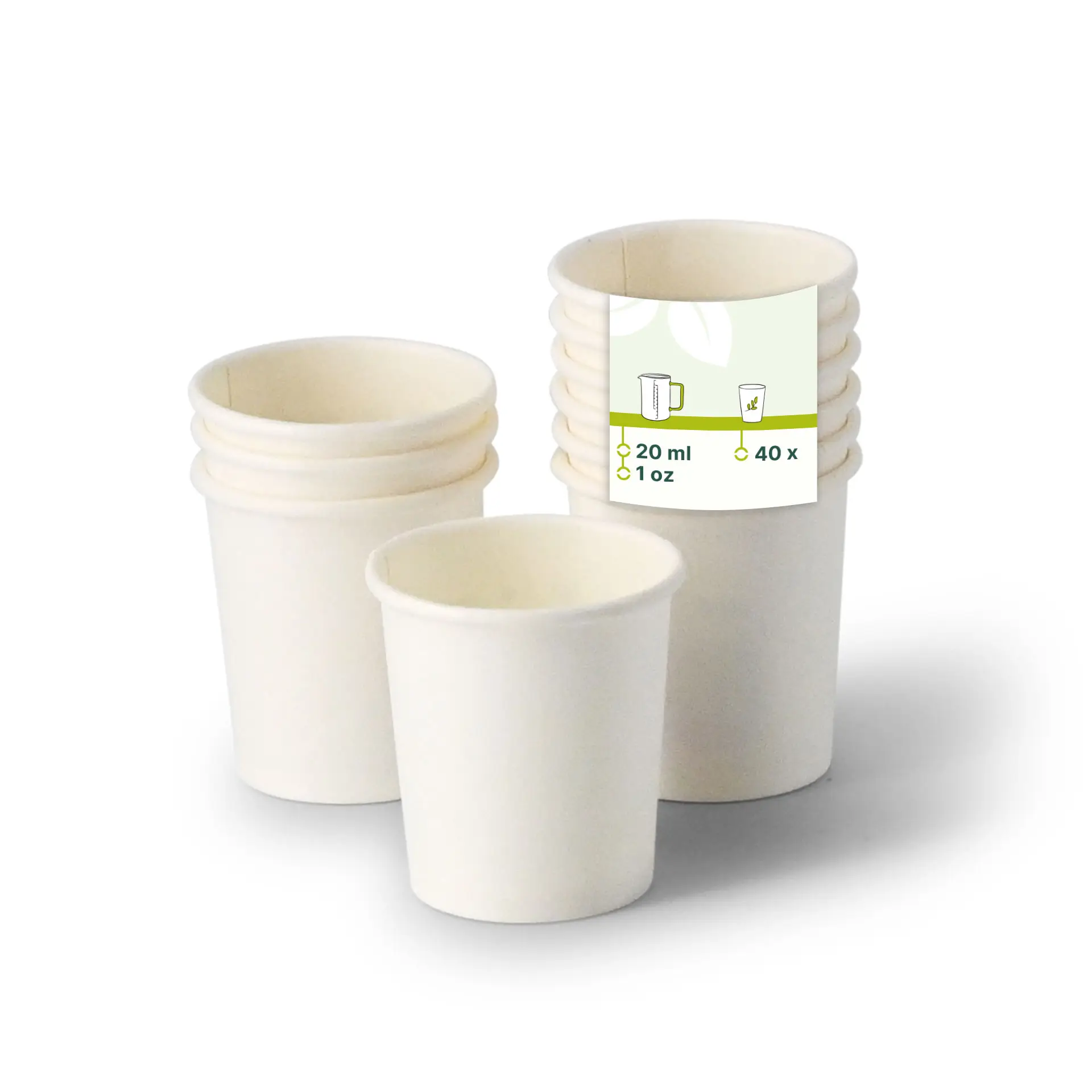 Schnapsbecher aus Papier 20 ml / 2 cl, weiß