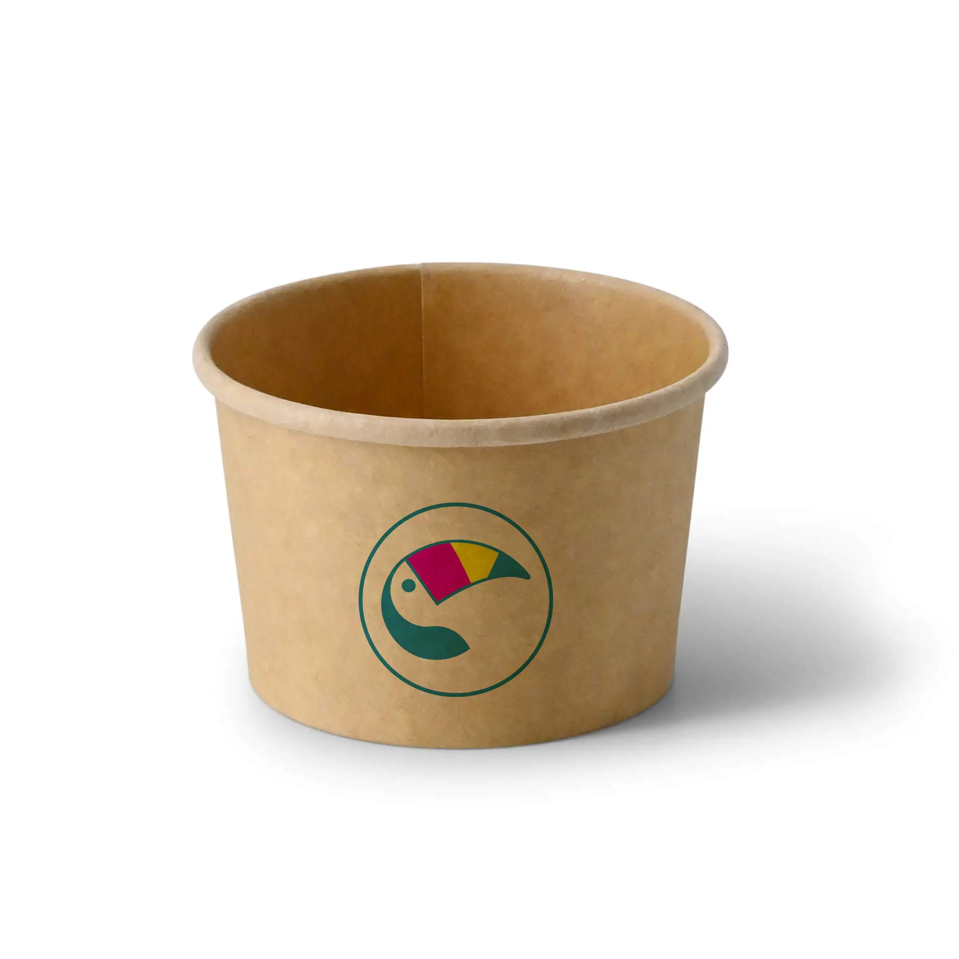 Suppenbecher to go bedruckt, 200 ml, Ø 90 mm, braun, PLA-beschichtet