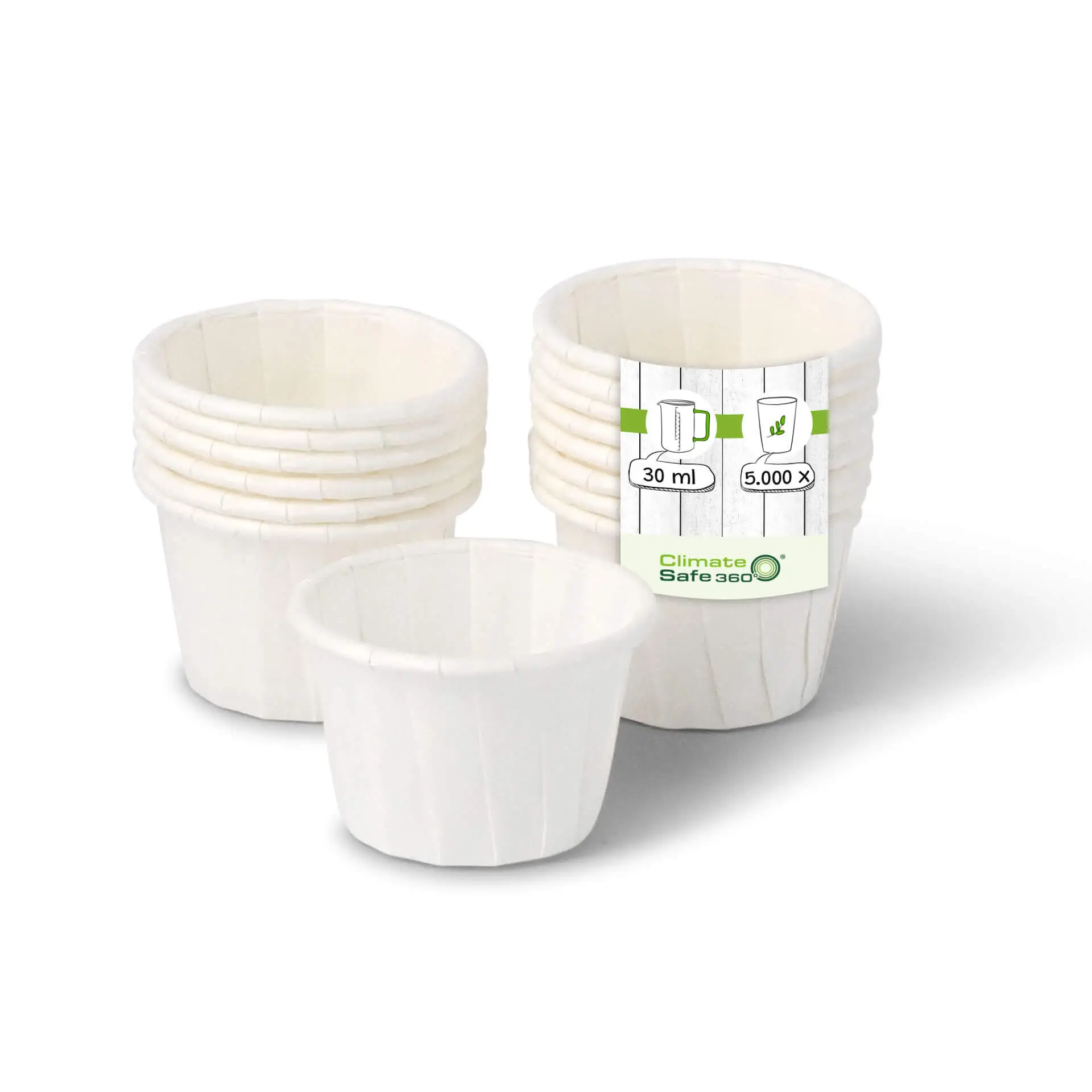 30 ml / 1 oz Paper sauce pots, white