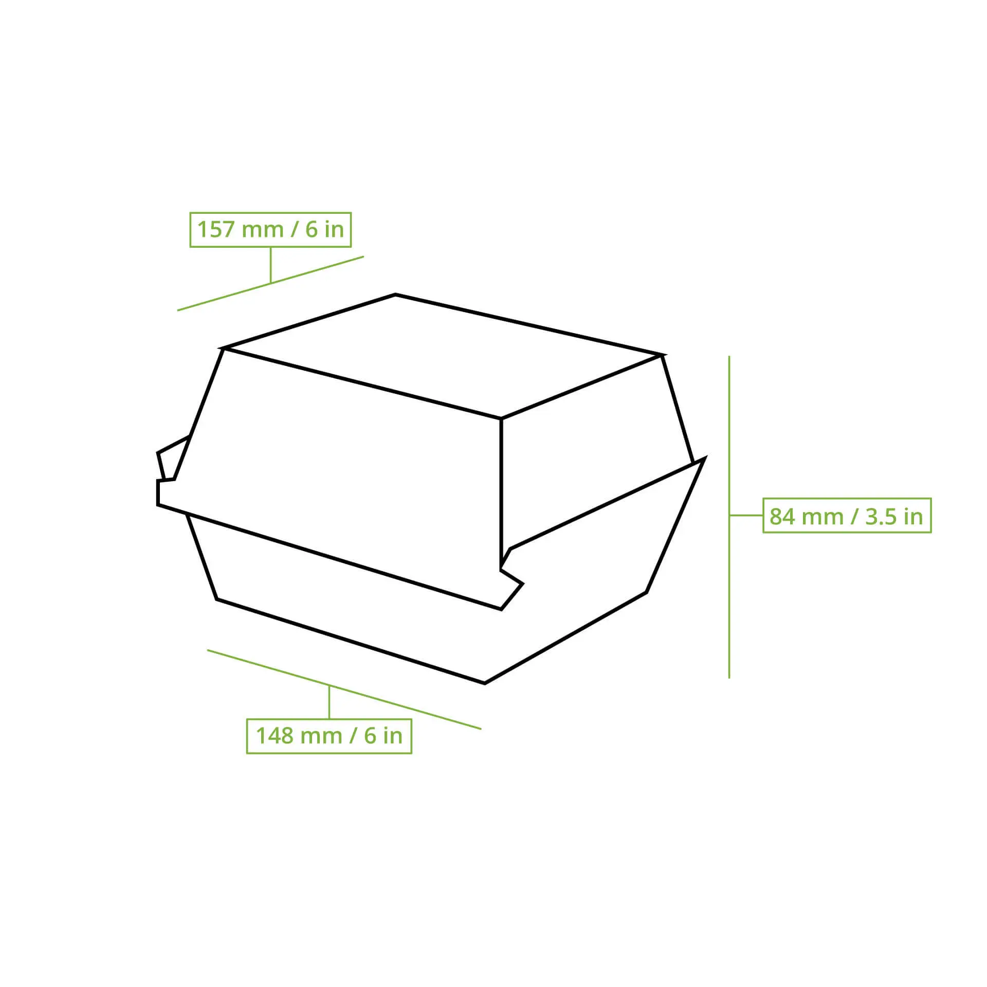 Reusable burger boxes "merways Box" 16 x 15 x 8.5 cm, cashew / creamy white Reusable burger boxes "merways Box" 16 x 15 x 8.5 cm, cashew / creamy white