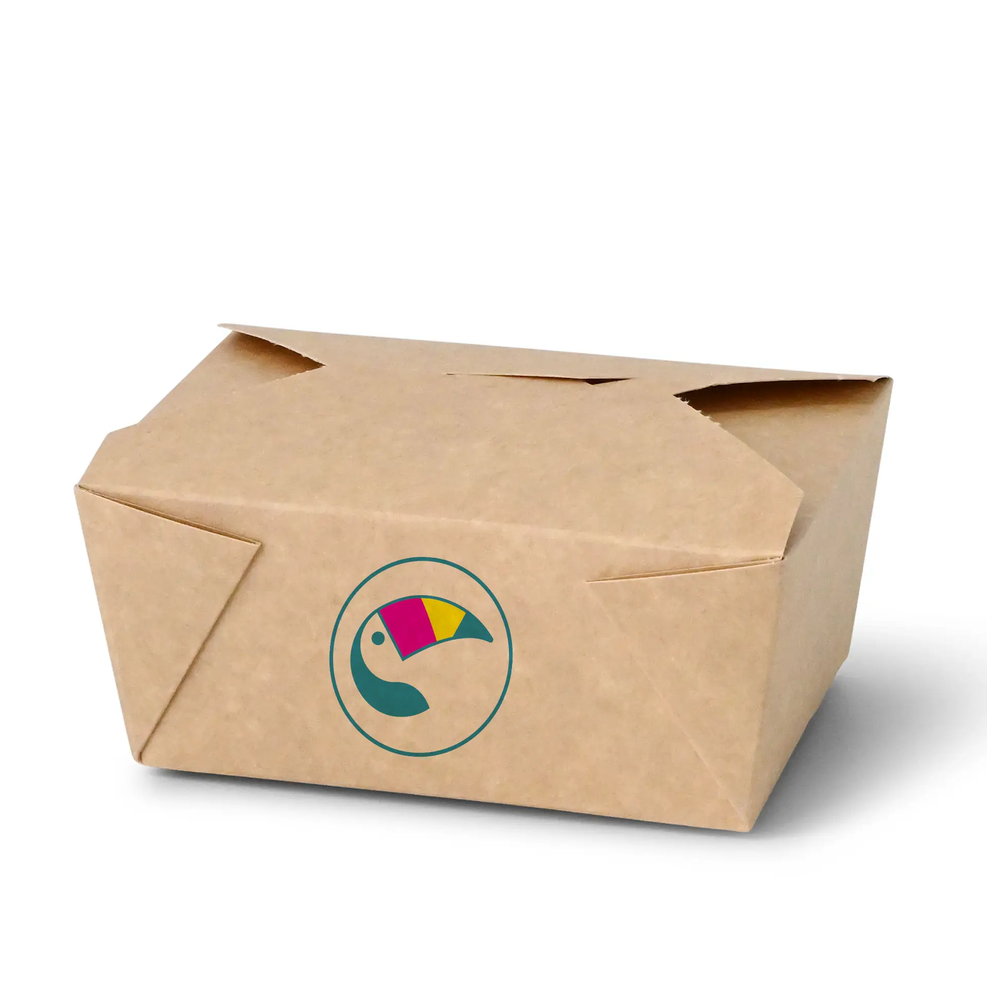 Custom printed takeaway box, 1200 ml, PLA-coated