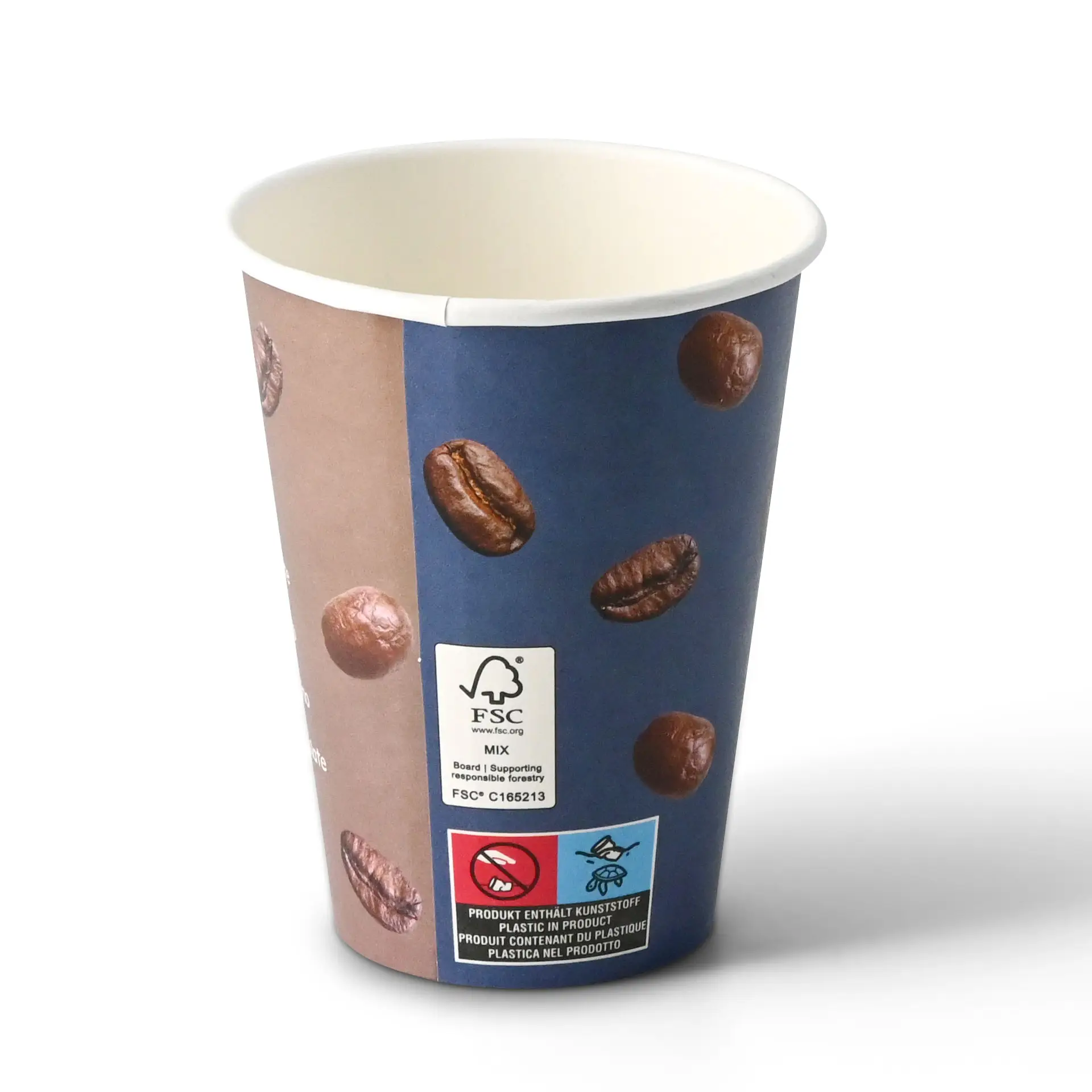 12 oz Paper cup printed with "Coffee" (coated), Ø 80 mm