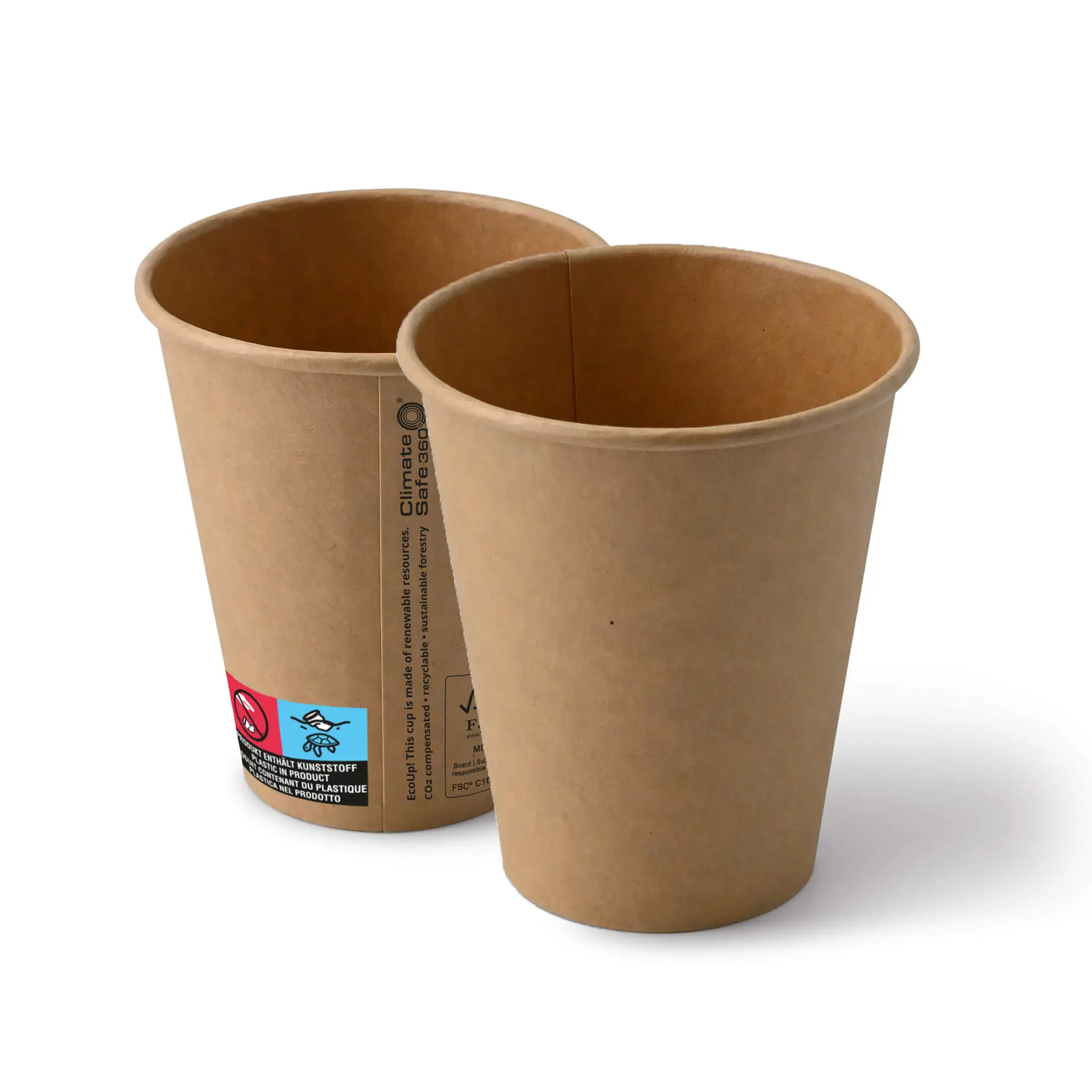 Pappbecher (beschichtet) 250 ml / 10 oz, Ø 90 mm, braun Pappbecher (beschichtet) 250 ml / 10 oz, Ø 90 mm, braun