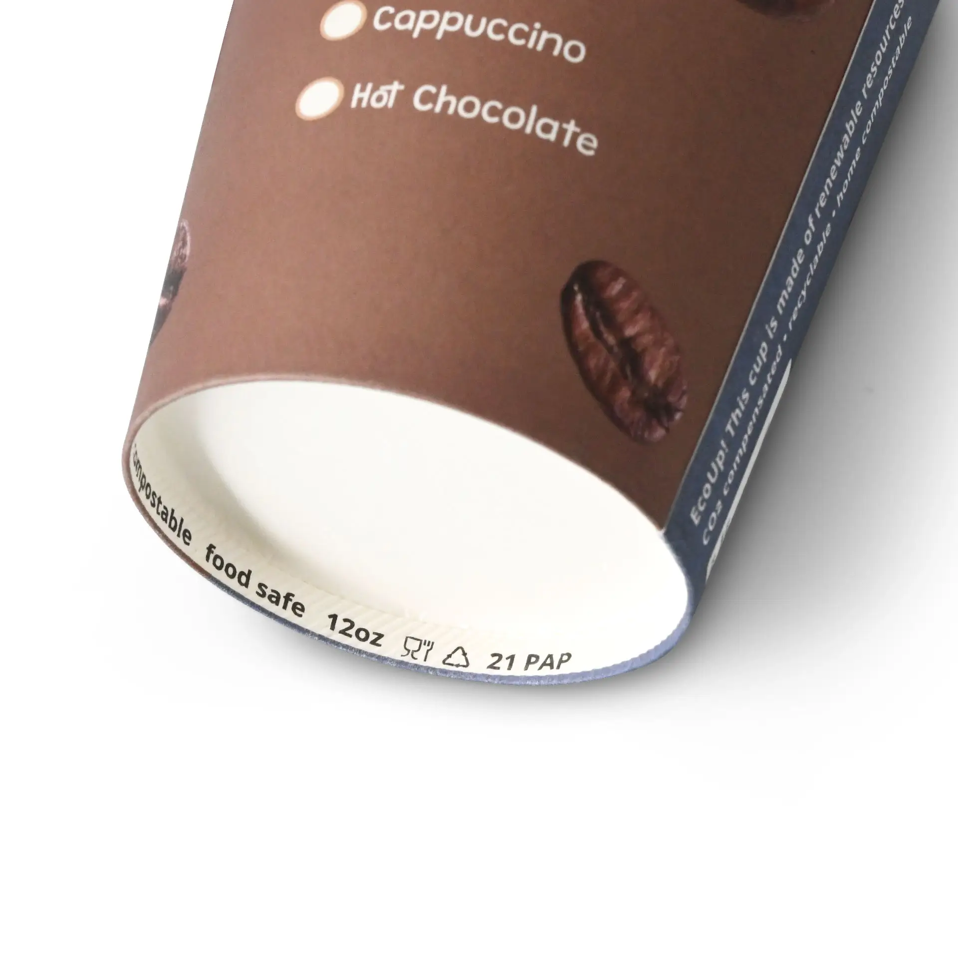 Pappbecher bedruckt "Kaffee  300 ml / 12 oz, Ø 90 mm