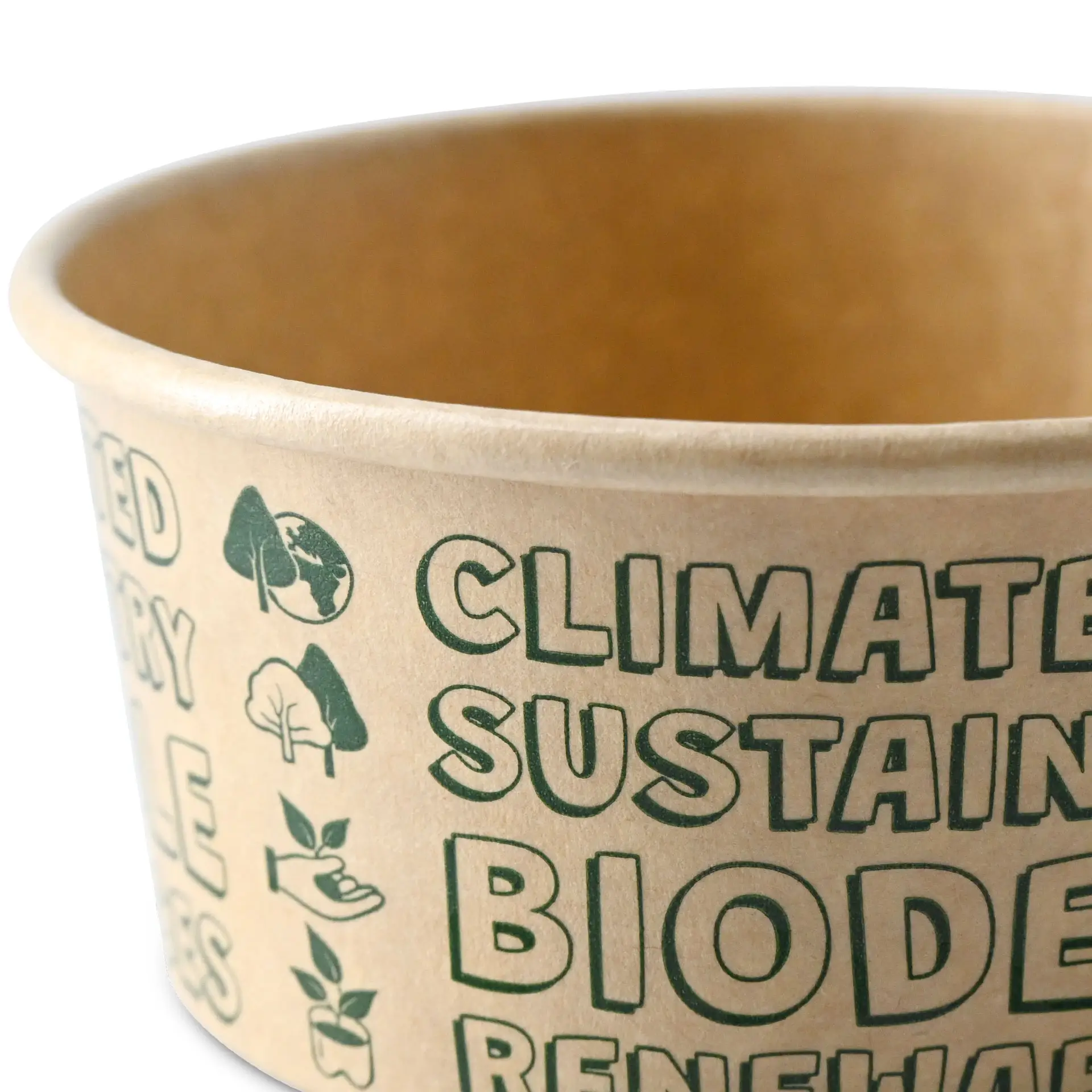 4 oz, max. 6 oz Paper Ice Cream Cups XS, Ø 92 mm, brown