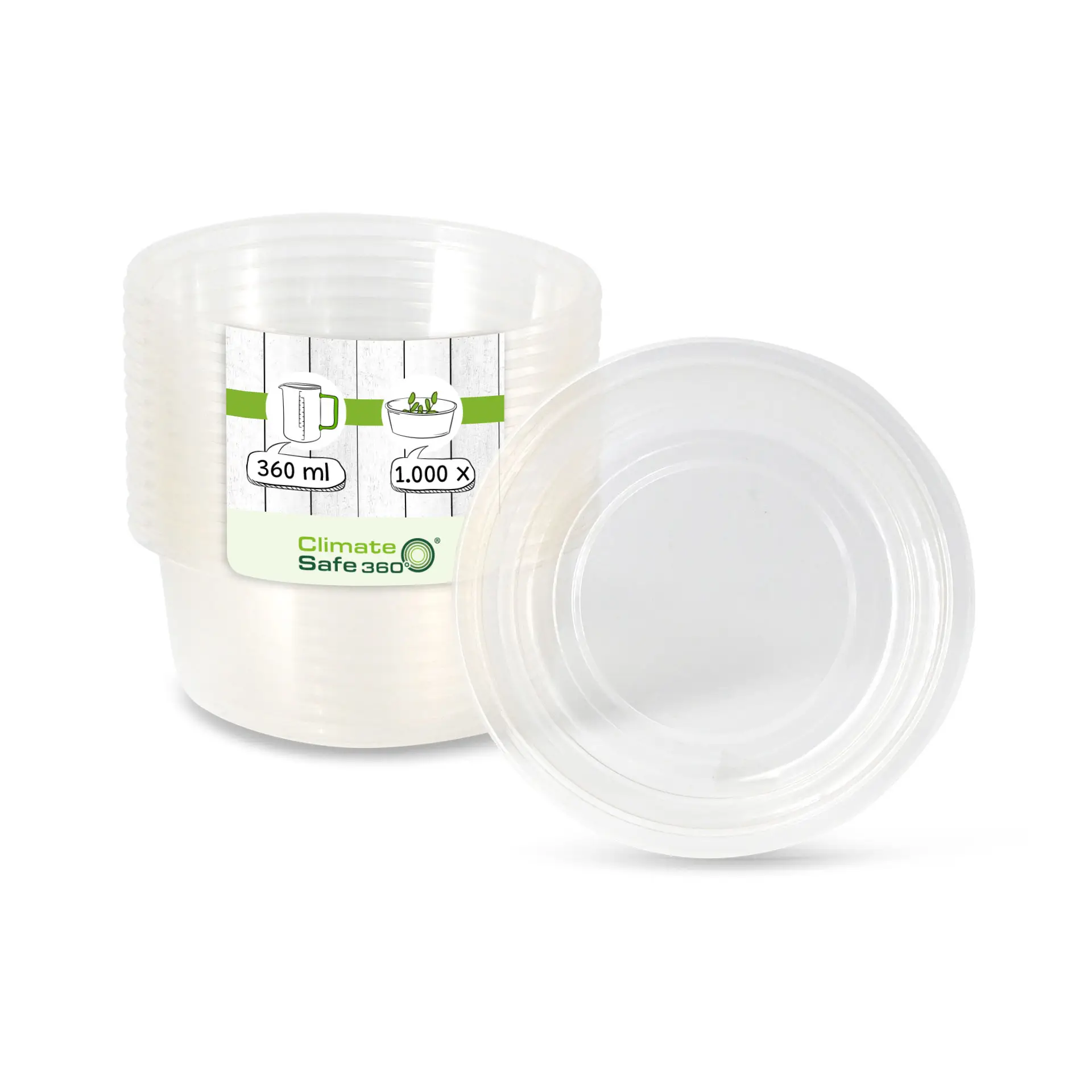 Deli container PLA 360 ml, Ø 121 mm, round