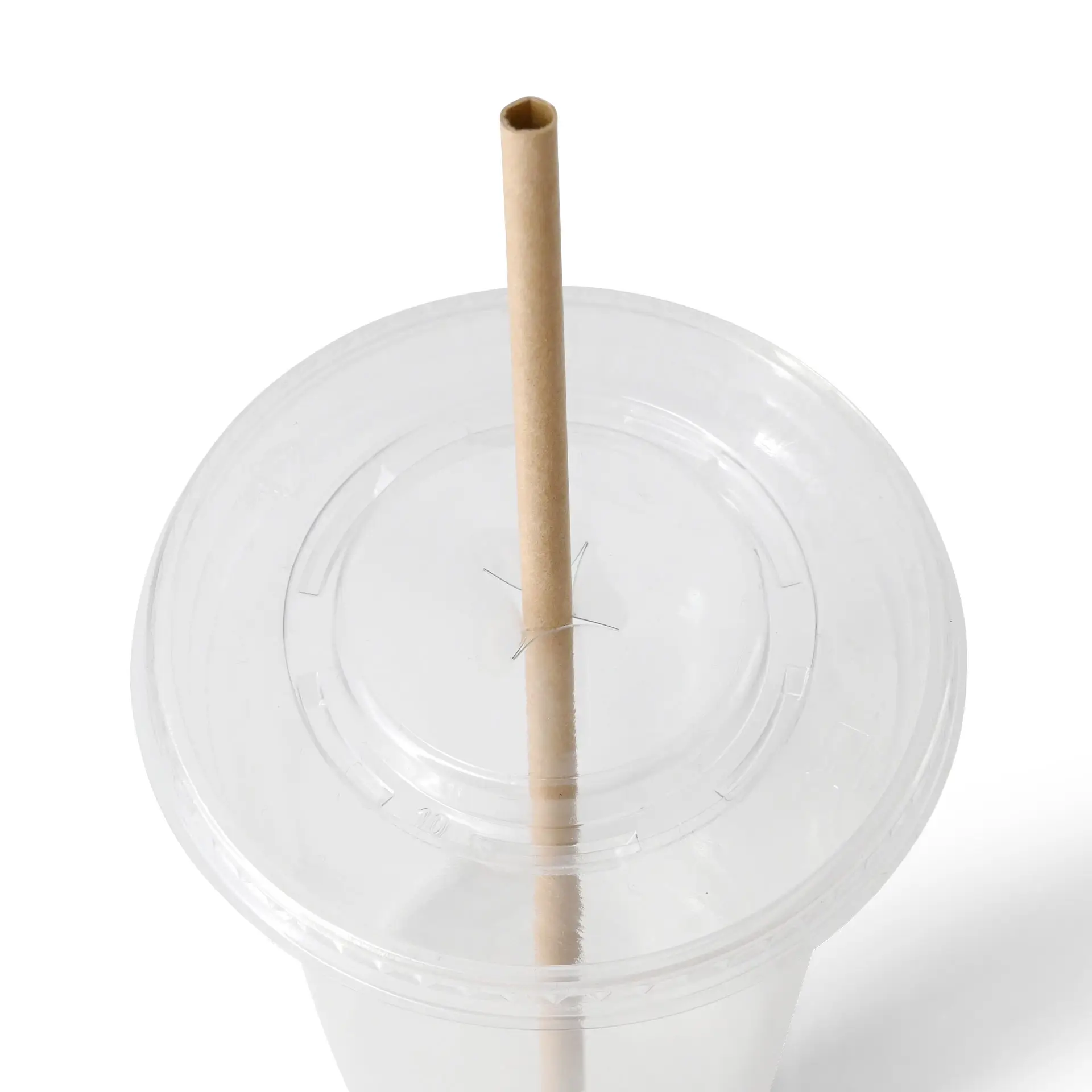 Drinking straw 20 cm, Ø 0,6 cm, brown, vertically rolled