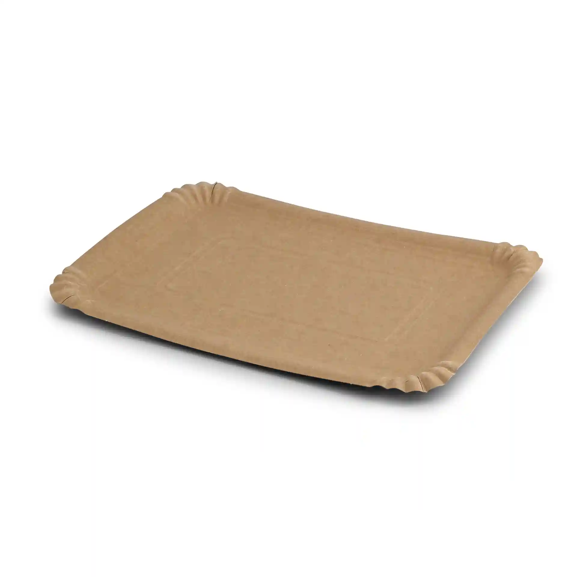 Braune rechteckige Pappeplatte, 18 x 26 cm, mit flachem Design und ohne Beschichtung.