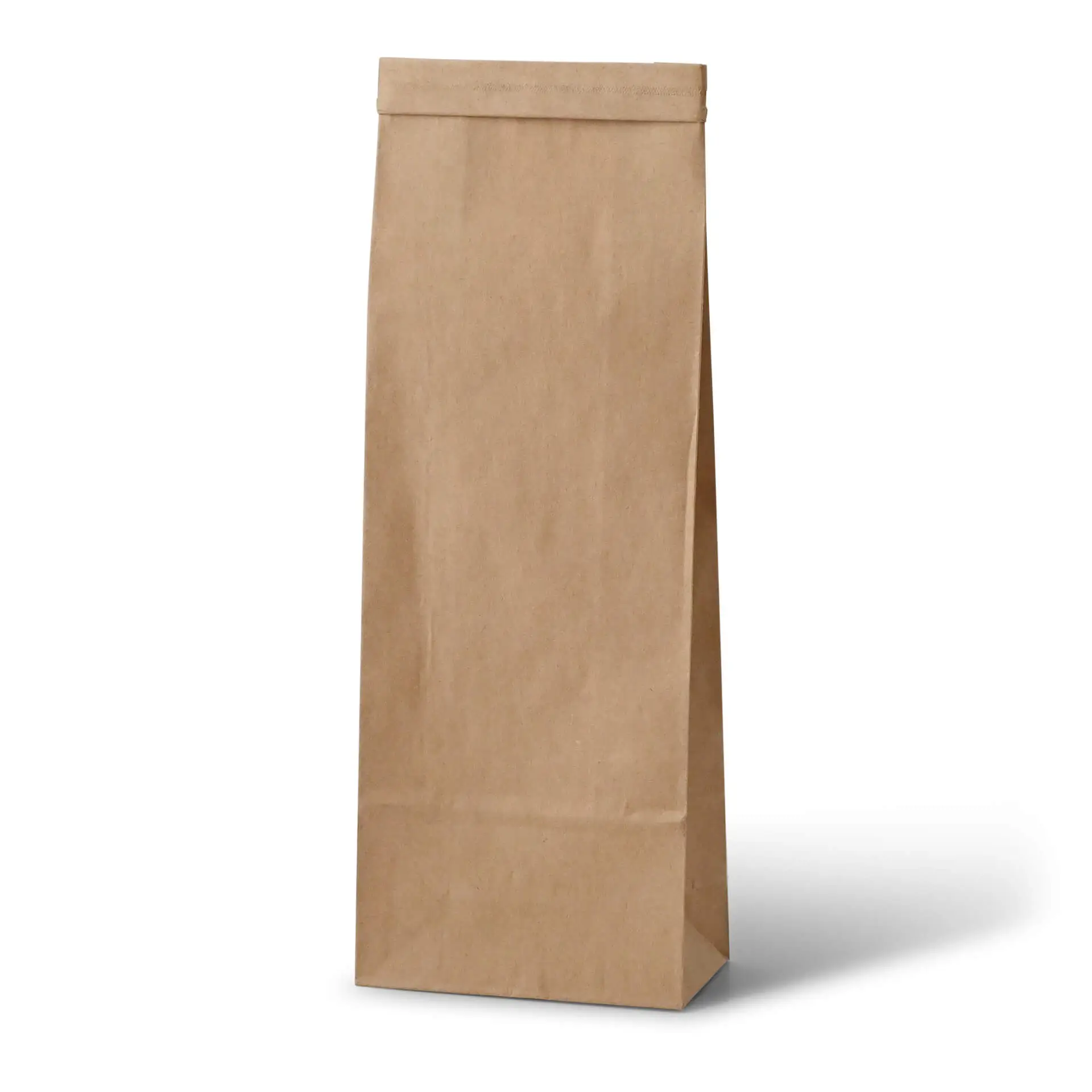 Block bottom bags S, 9 x 4.5 x 23.5 cm, PP-foil, brown, tin tie, kraft paper dre03340-blockbeutel-s-9-x-45-x-235-cm-pp-folie-braun-clipband-kraftpapier-1