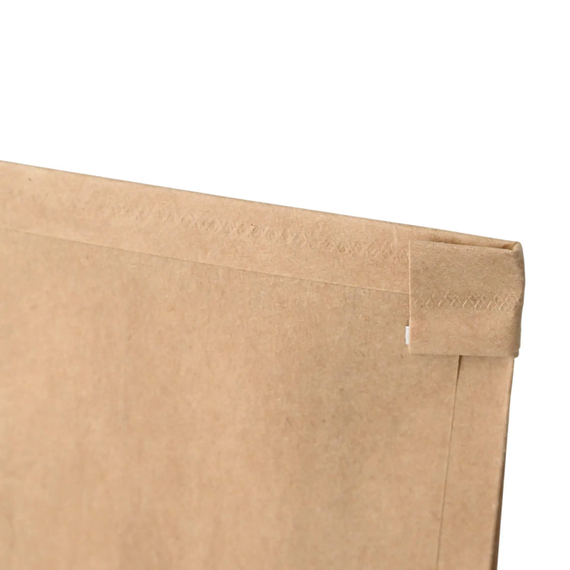 Blockbeutel m. Fenster S, 9 x 4,5 x 26 cm, PP-Folie, braun, Clipband, Kraftpapier