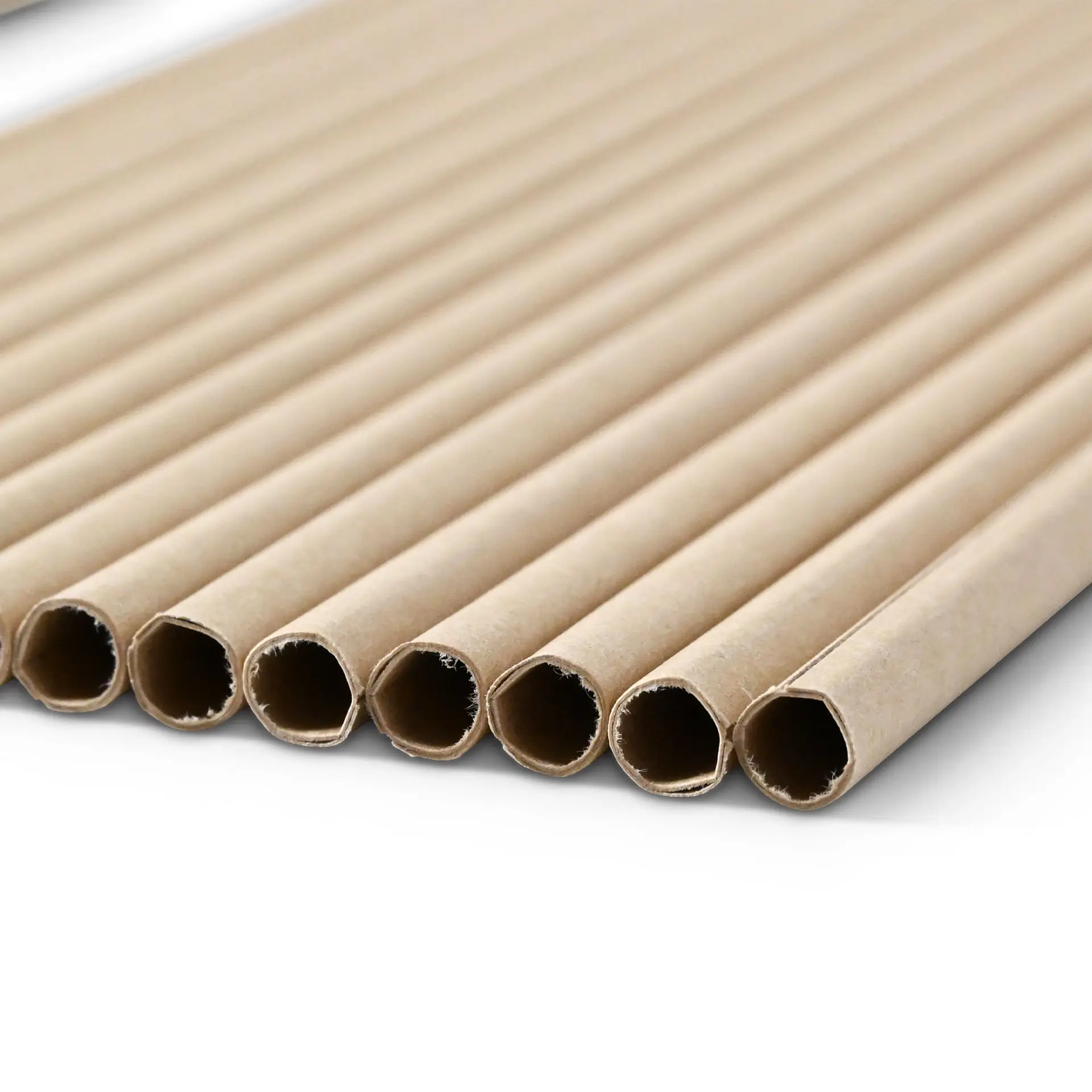 Drinking straw 20 cm, Ø 0,6 cm, brown, vertically rolled