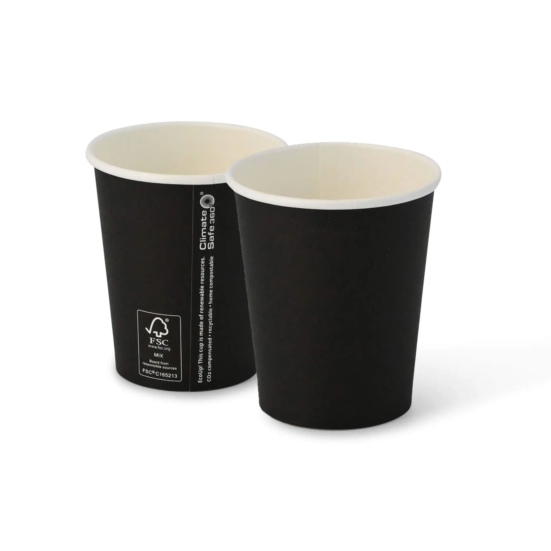 8 oz Paper cups single wall, Ø 80 mm, black