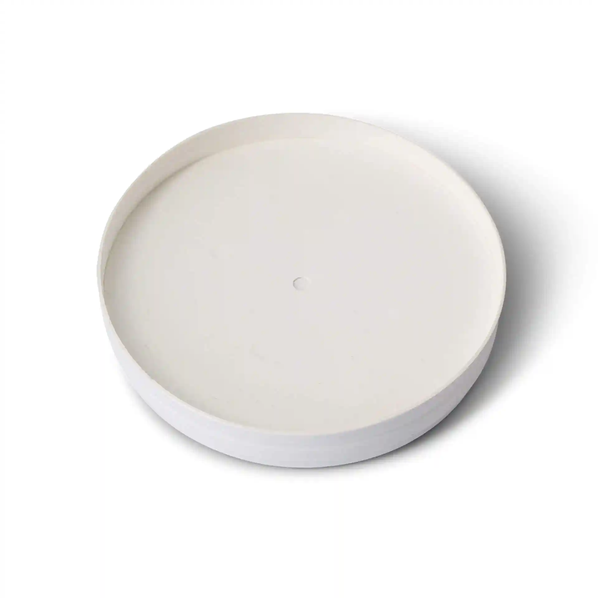 Round white cardboard membrane lid with a diameter of 98 mm and a height of 17 mm.