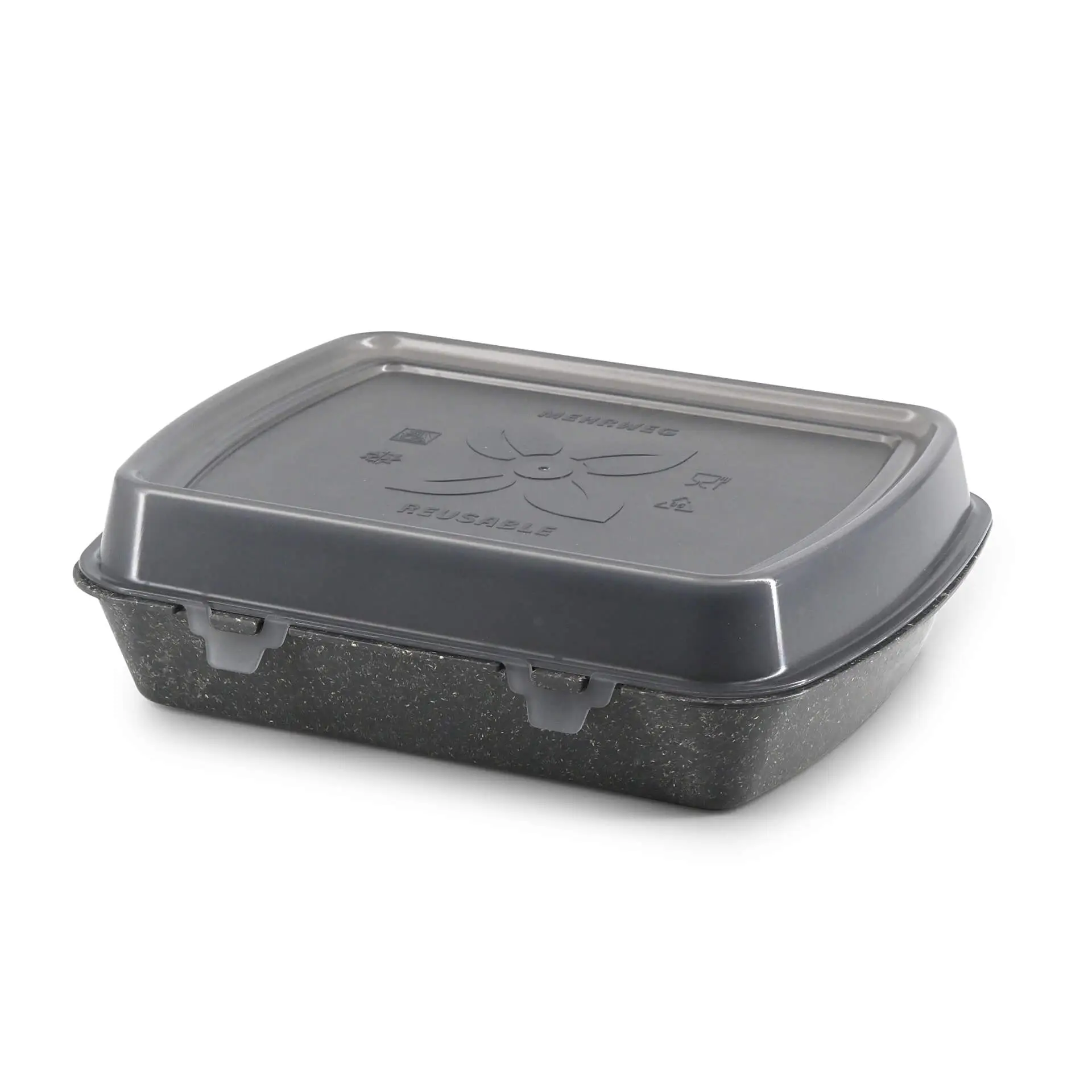 | 2 FOR 1 | Reusable menu-containers merways-Box 24,5 x 20 x 4,5 cm, HP4, pepper / grey