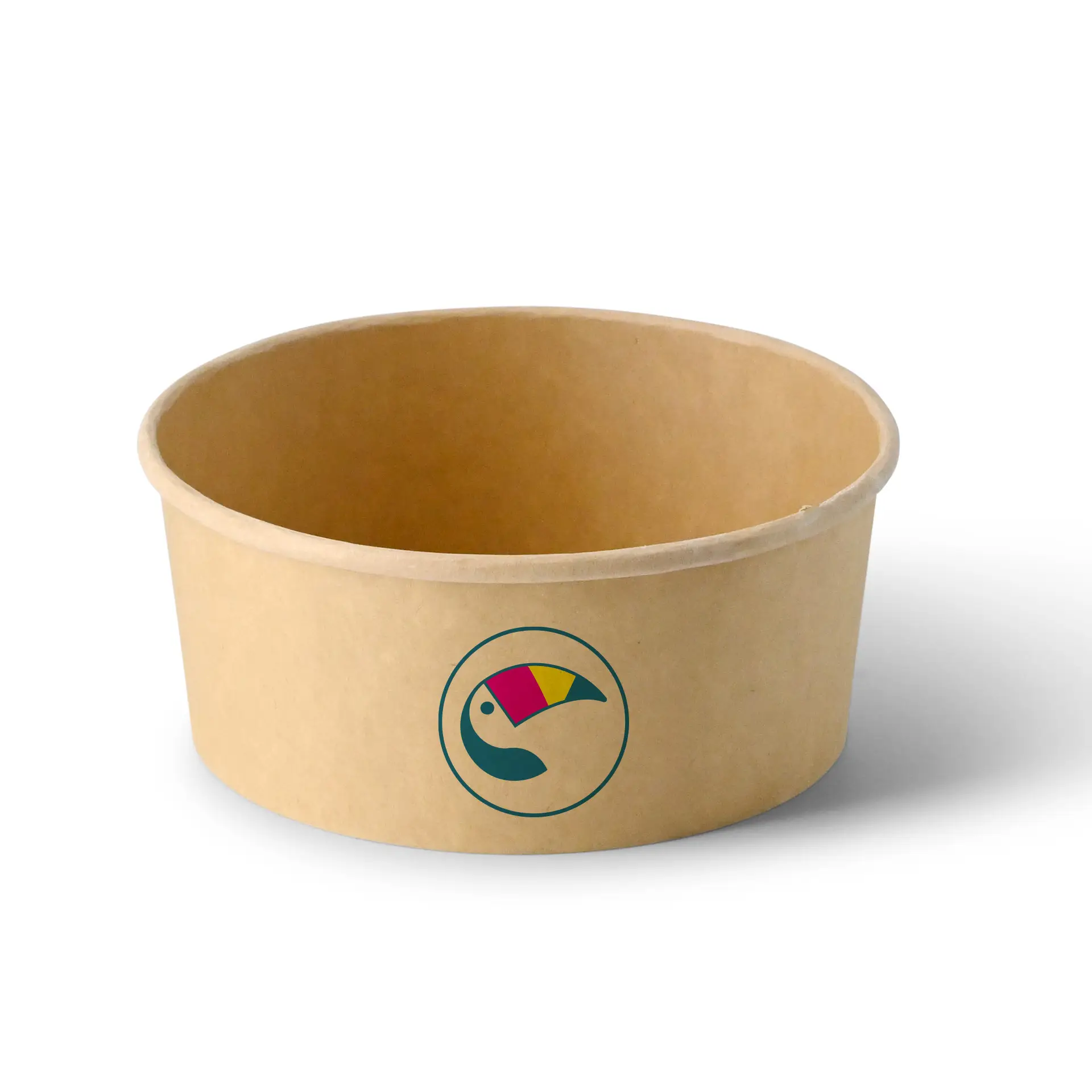 Custom salad bowls / Printed bowls, 650 ml, Ø 150 mm, brown, PLA-coated