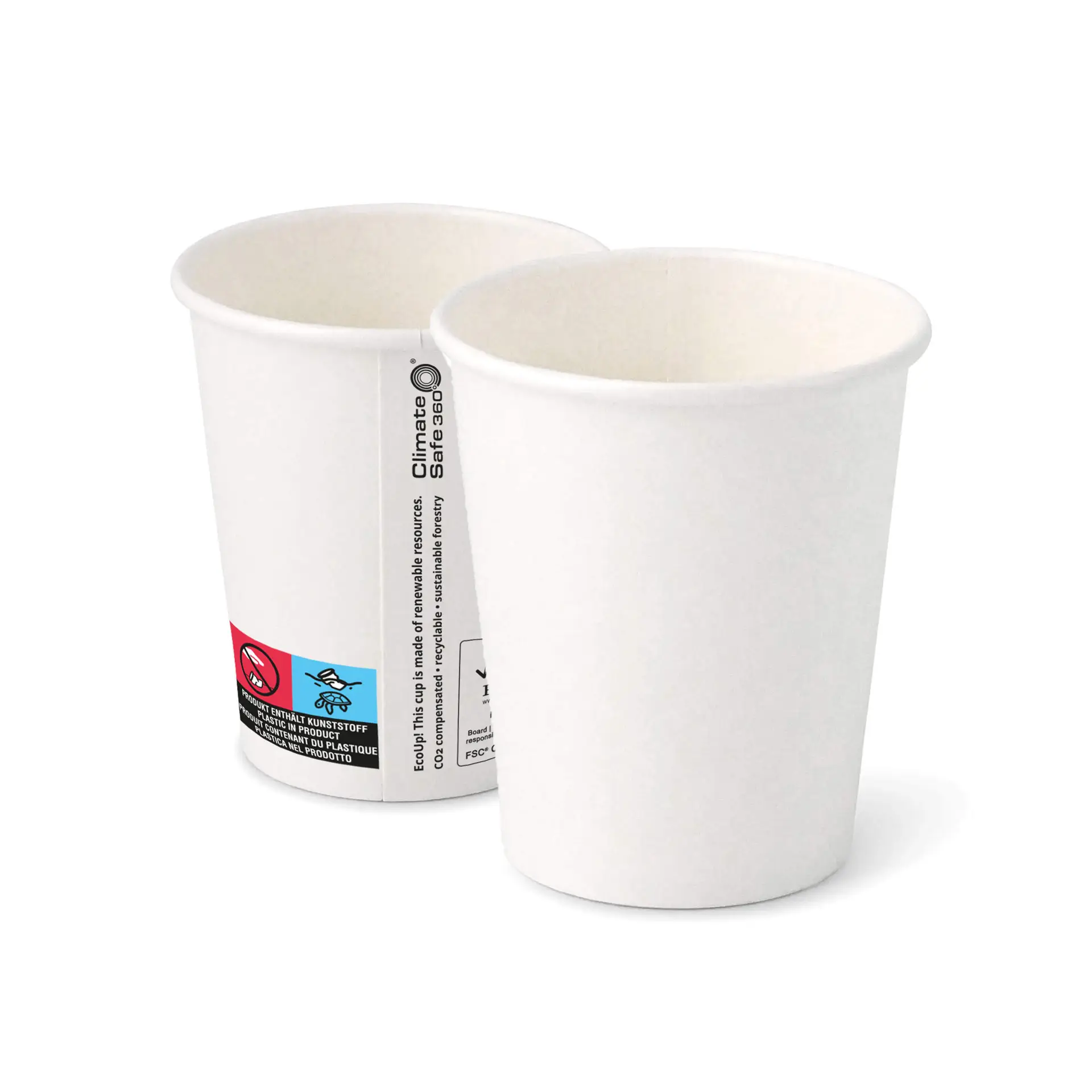 Pappbecher (beschichtet) 200 ml / 8 oz, Ø 80 mm, weiß Pappbecher (beschichtet) 200 ml / 8 oz, Ø 80 mm, weiß