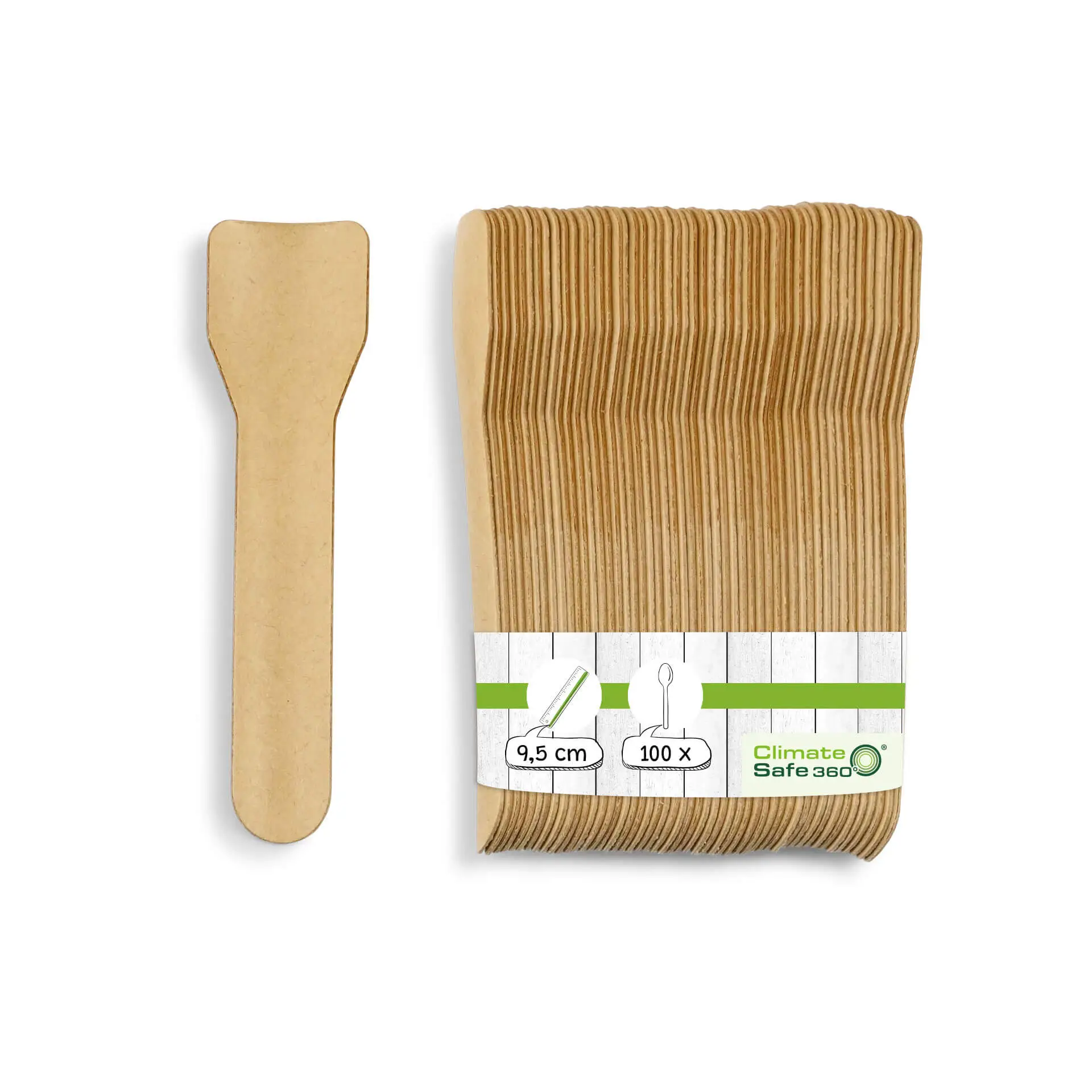 Paper ice cream spoon, 9.5 cm, brown Paper ice cream spoon, 9.5 cm, brown