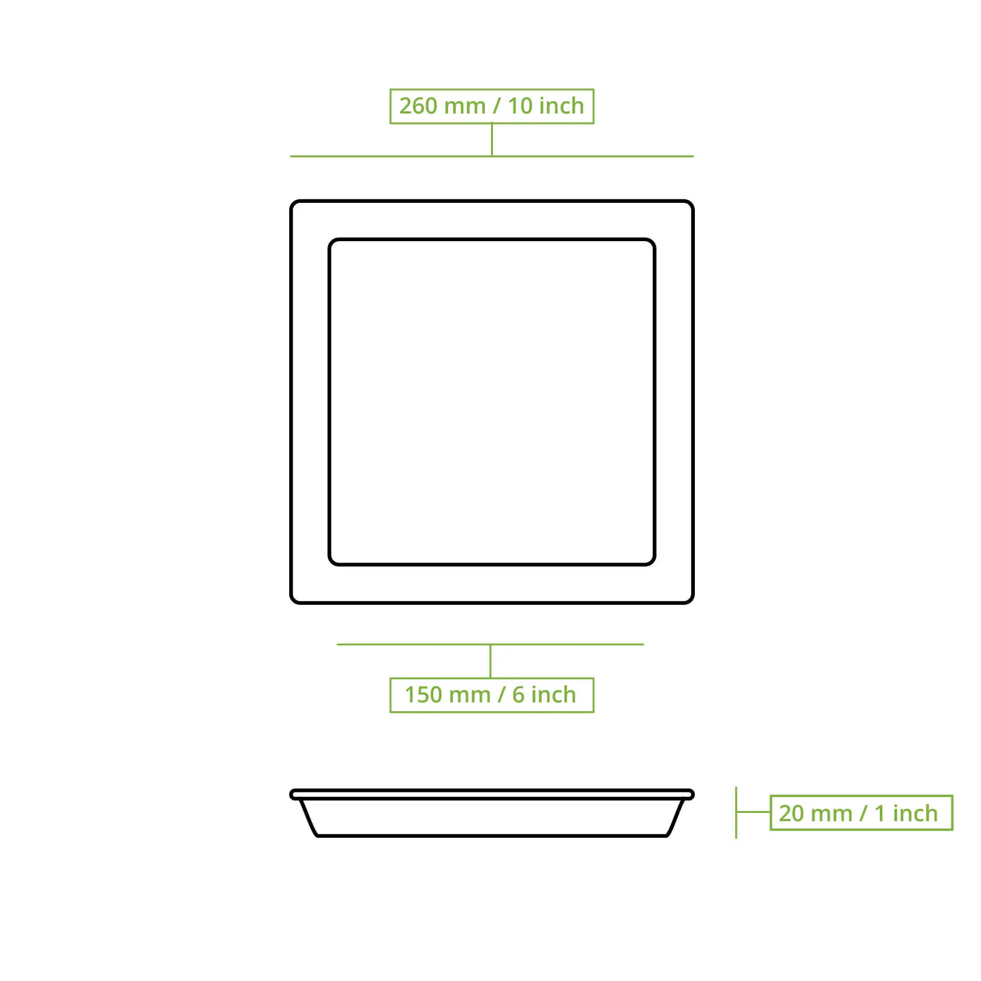 Sugarcane-plates, 26 x 26 cm, square Sugarcane-plates, 26 x 26 cm, square