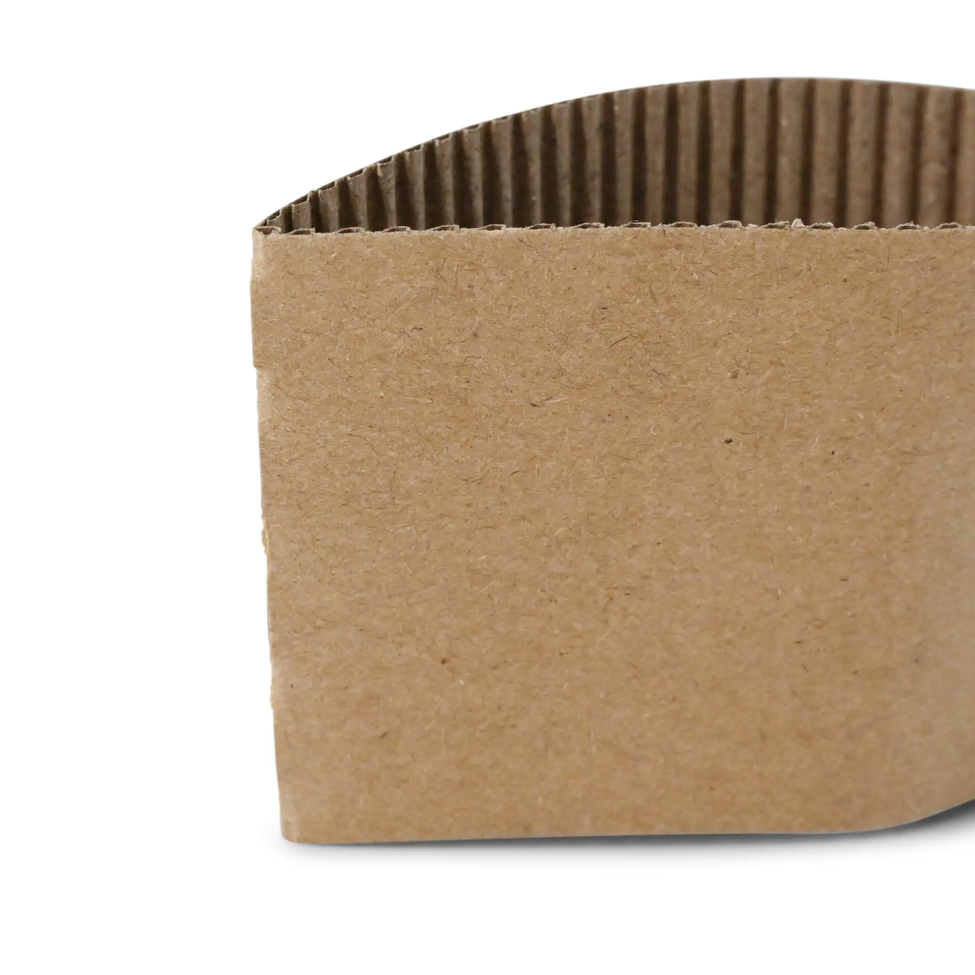 Braune Pappbecherhülle für 150/200/250 ml Papierbecher, mit strukturiertem Rand und glatter Oberfläche.